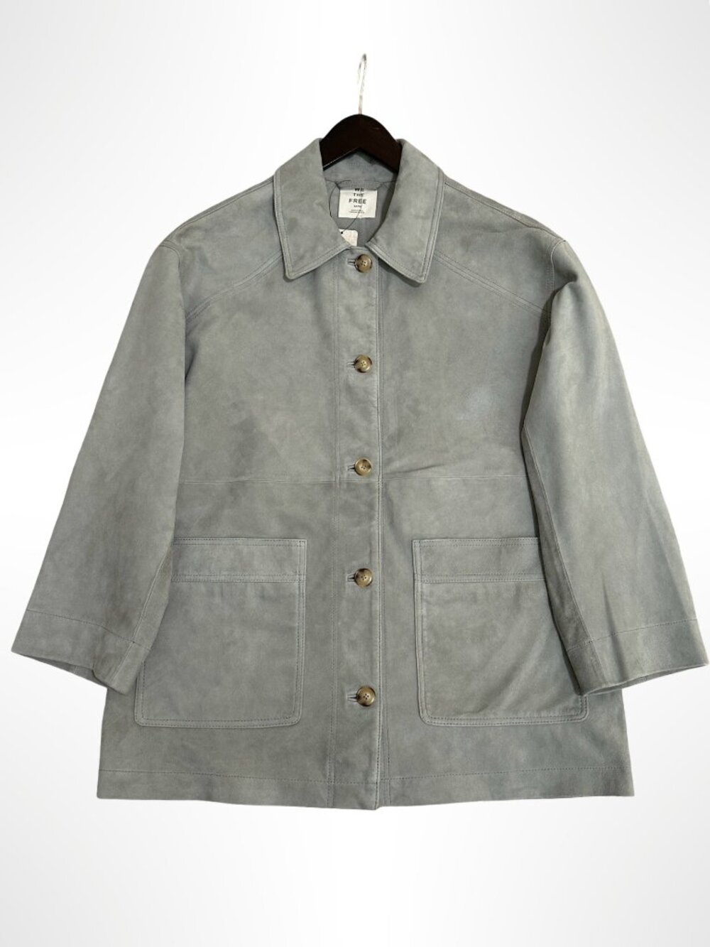 FREE PEOPLE WE THE FREE Annalise Suede Jacket Gray Size M NWT